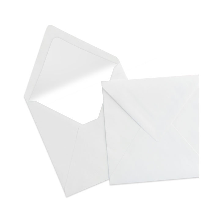 Briefumschlag Seidenfutter Weiß  (164 x 164 mm)