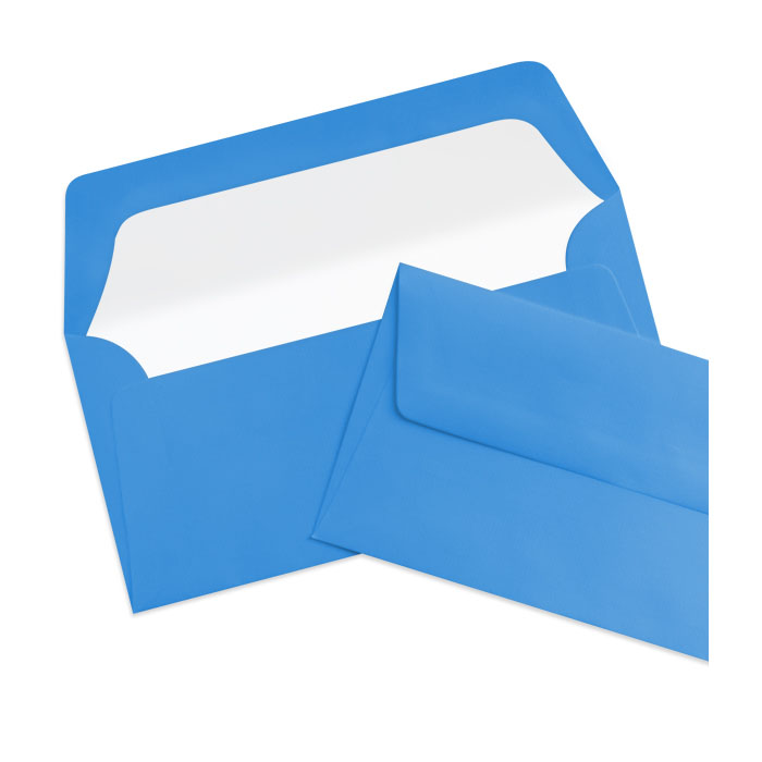 Briefumschlag Seidenfutter Stahlblau (Mittelblau) (220 x 110 mm)