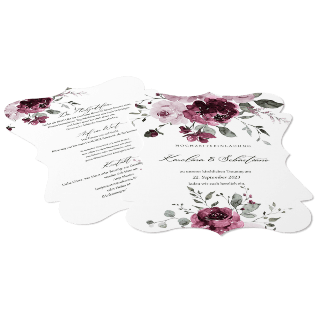 Romantische Hochzeitseinladung zur eleganten Herbsthochzeit - carinokarten