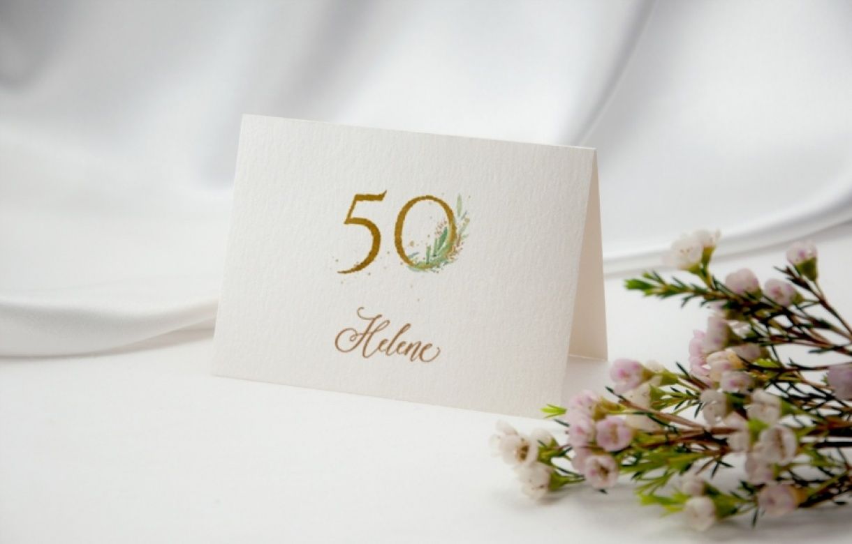 tischkarten zur goldenen Hochzeit online selbst gestalten